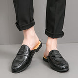 Round Toe Classic Design Fashion Loafers Summer Breathable Men Casual Half Shoes