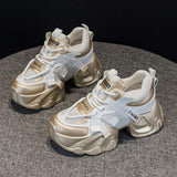 Pink Trendy Chaussures Femmes Thick Sole Running Shoe Chunky Platform Wedges Sneakers for Ladies