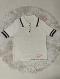 2025 Summer New Women's Polo Collar Color Block Knit Short Sleeve Retro Turn-Down Collar Slim Fit Casual Top