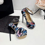 Women's Sandals Tacones Brand New Sexy Platform Dress Party Shoes Colorful Female Stripper High Heels