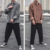 Men's Long-sleeved Top Spring and Autumn Japanese Style Popular Brand Casual Loose All-match Corduroy Shirt