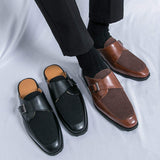 Monk Strap Casual Summer Half Loafers Classic Daily Comfortable Sandals for Men Mules Durable Slippers