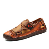 Summer Beach Fun Casual Comfortable Genuine Leather Sandals Men Sewing Soft Sole Fashion Men Casual Shoes