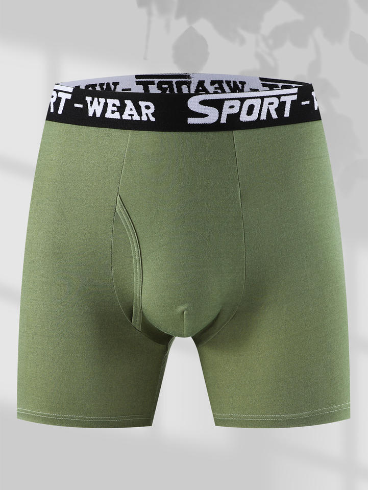 Long Leg Men Boxer Briefs Sport Wear Elastic Waist Soft Breathable Men Underwear Cycling Anti Chafing Long Boxer Shorts