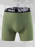 Long Leg Men Boxer Briefs Sport Wear Elastic Waist Soft Breathable Men Underwear Cycling Anti Chafing Long Boxer Shorts
