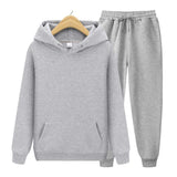 2025 New Solid Color Cross-border Pullover Sweater Sports Suit Sweater Suit Fleece Men's Hoodie