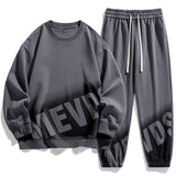 Sports Crewneck Men's Suit Spring and Autumn New Thin Long-sleeved Pullover Sweatshirt Fashionable Casual Running Two-piece Set