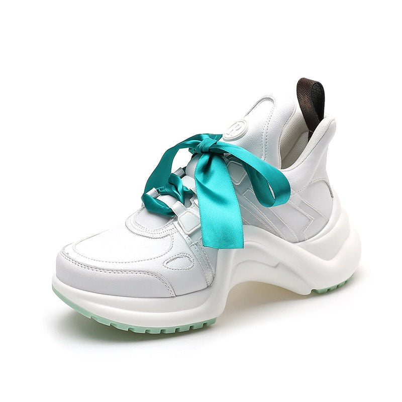 Spring New Thick Sole Platform Casual Running Shoe Muti Color Chunky Women Sneakers