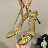 Trendy Metallic Gold Sole Sandals - New Arrival Women's High Heels