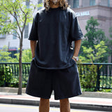 Men's Summer Sports Tracksuit Terry Fabric Loose Fit Short Sleeve Trendy Casual Outfit
