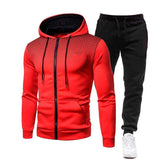Trendy Autumn Hoodies Sweatsuit Casual Sport Trousers and Hoodie Zipper Jogger Set Streetwear Tracksuit Two Piece Sets for Men