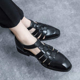 Breathable Summer Casual Shoes Buckle Strap Lightweight Fashion White Black Color Men Casual Dress Shoes