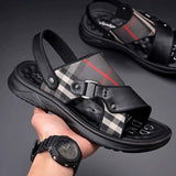 Summer High Quality Arabics Sandals Breathable Genuine Leather Arab Sandals Men Sandale Slippers