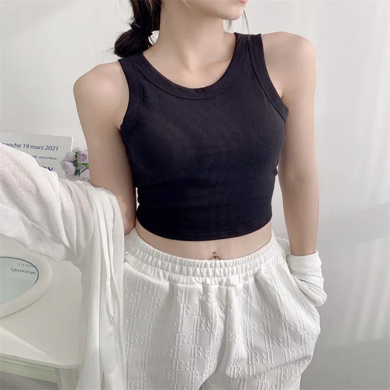 Dropshipping Products Wirefree Cotton Workout Bralettes Cami Bra Tank Tops With Pads - Zeprah
