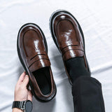 Thick Sole Big Toe Penny Loafers Formal Design Hot Selling Slip on Durable Round Toe Fashion Dress Shoes for Men