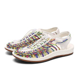 Unisex Women Flat Sandals Popular Fashionable Lightweight Comfortable Breathable Outdoor Men Casual Woven Sandals Shoes