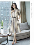 Streak Casual Dresses Lightweight Midi Dress Slim-fit Women's Dresses