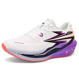 Ultra Lightweight Running Shoes with Shock-Absorbing Cushion Carbon Fiber for Gym Training Outdoor Sports Purple Orange Design