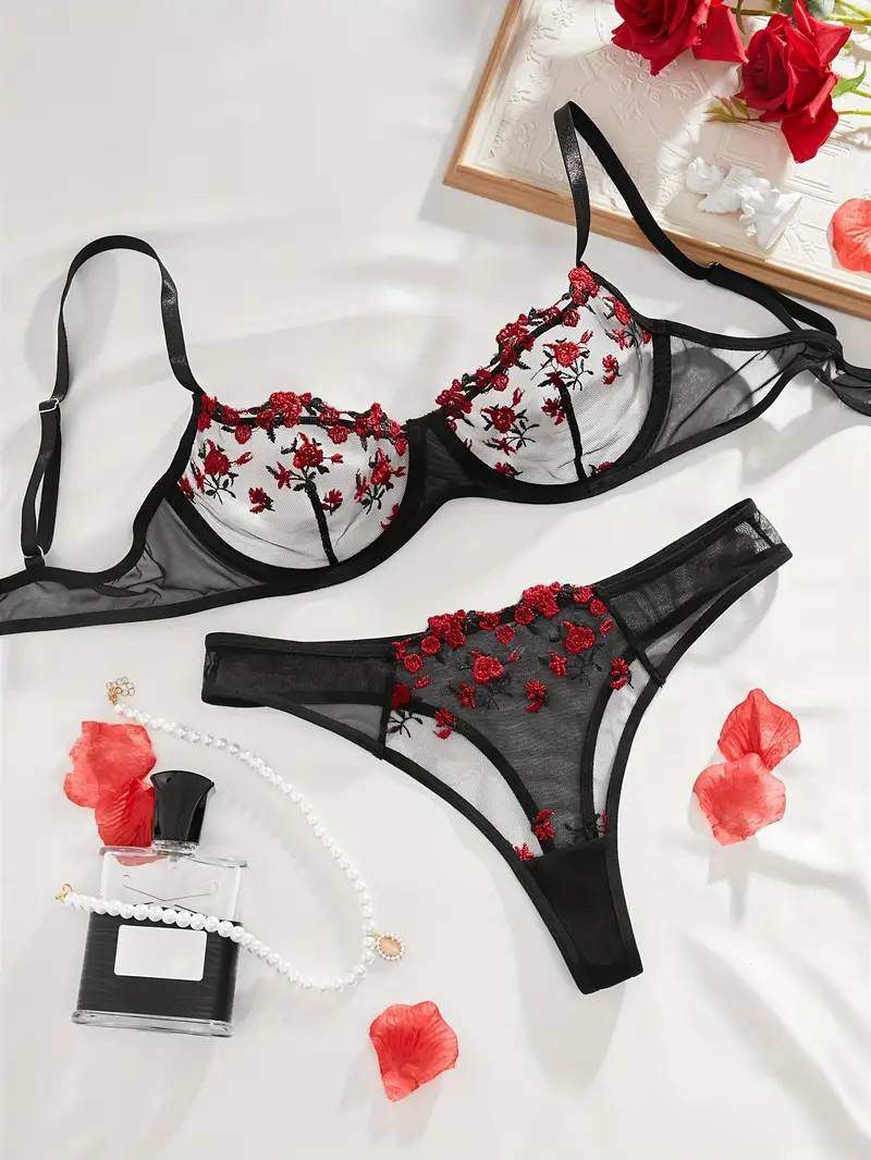 Sexy Lingerie Set Lace Mesh Underwear Thong Sleepwear for Women