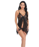 New European and American Style Sheer Mesh Lace Trim Strap Pleated Nightdress Loungewear