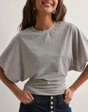 2026 Summer Hot Sale Women Solid Color Ruched Crew Neck Short Sleeve T Shirts, Waist Cinching Slim Fit Casual Tees