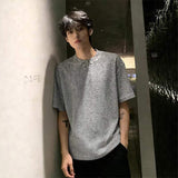 Men's Streetwear-Inspired Relaxed Fit Striped T-Shirt, Durable Casual Relaxed Fit Men's Crew Neck T-Shirt