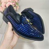 White Wedding Shoes Glitters Diamond Upper Bowknot Fashion Classy Loafer Shoes for Men