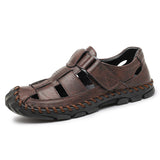 Top Quality Fashion Summer Slippers Cow Leather Material Sandals for Men Anti-Slippery
