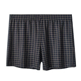 Men Polyester Plaid Boxer Shorts Elastic Waist Loose Casual Home Underwear Multiple Colors
