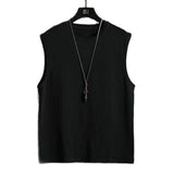 Men Crew Neck Loose Sleeveless Tank Top Casual Solid Color Streetwear Vest