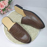 Home Mules PU Leather Comfortable Half Shoes Classic Design Durable Summer Casual Men Dress Shoes