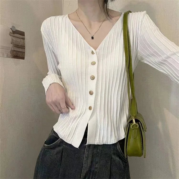 Early Autumn College Style Wear Fashion Knitted Top Spice Girls New Women's Spring and Autumn High - end Sense Sweater Coat - Zeprah