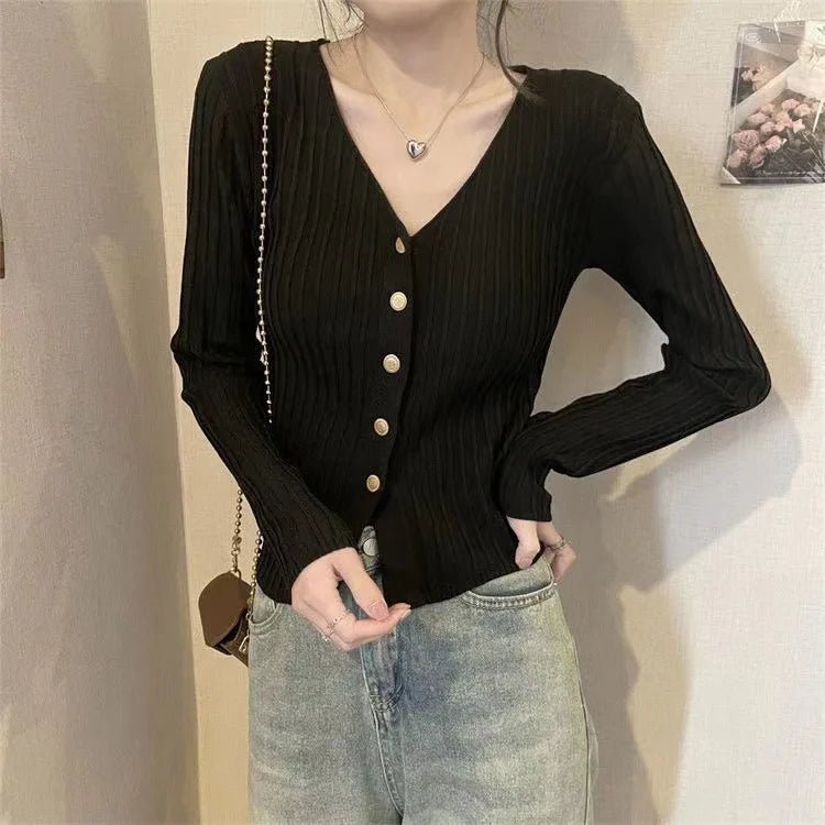 Early Autumn College Style Wear Fashion Knitted Top Spice Girls New Women's Spring and Autumn High - end Sense Sweater Coat - Zeprah