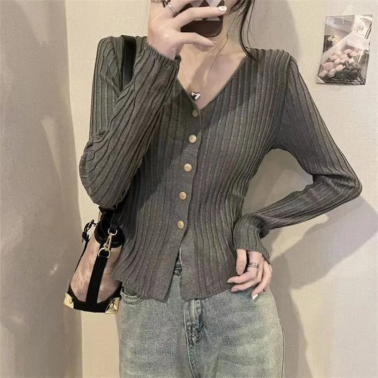 Early Autumn College Style Wear Fashion Knitted Top Spice Girls New Women's Spring and Autumn High - end Sense Sweater Coat - Zeprah