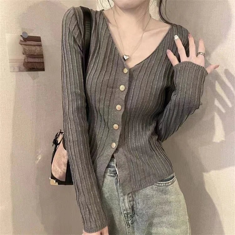 Early Autumn College Style Wear Fashion Knitted Top Spice Girls New Women's Spring and Autumn High - end Sense Sweater Coat - Zeprah
