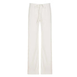 Early Autumn Women's Low - Rise Flat Front Patchwork Loose Fit Breathable Casual Comfortable Sporty Lounge Pants - Zeprah