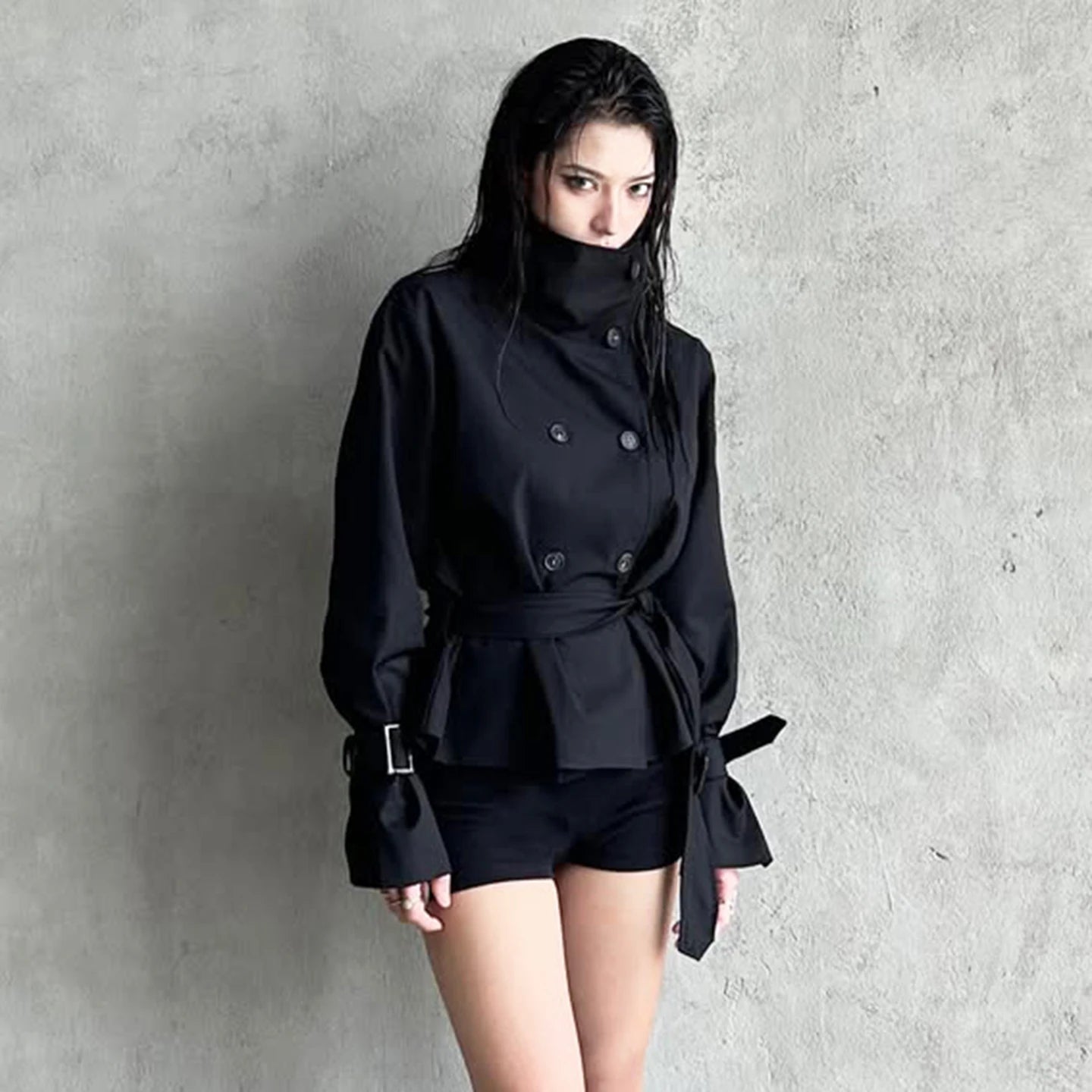 Early Fall New Women's Waterproof Polyester Trench Coat French Style Brown Casual Belted Waist Coat High Street Style - Zeprah