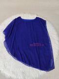 Women's Casual Asymmetric Chiffon Blouse, 2026 New Arrival Round Neck Batwing Sleeve Top, Summer Daily Wear