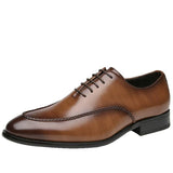 Pointed Toe Microfiber Leather Dress Shoes Classic Handmade Quality Gentlemen Wedding Lace up Formal Men Shoes