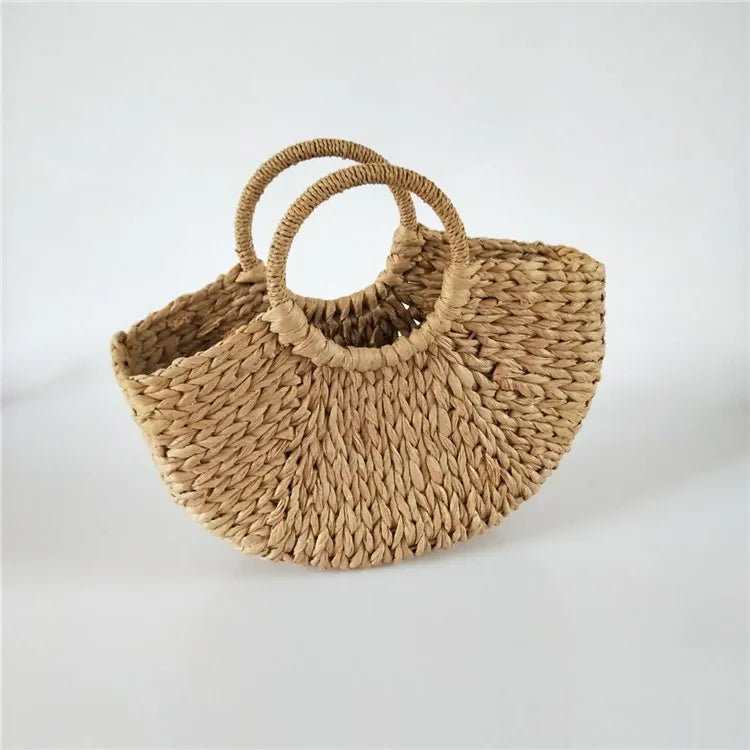 Eco - Friendly Summer Handbags Lady Handmade Pouch Rattan Tote Bag Straw Shopping Bags - Zeprah