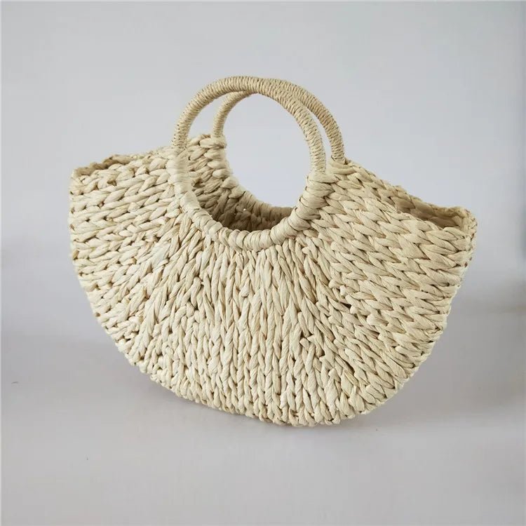 Eco - Friendly Summer Handbags Lady Handmade Pouch Rattan Tote Bag Straw Shopping Bags - Zeprah