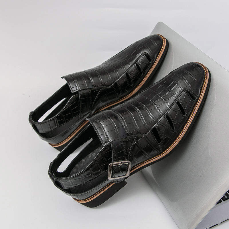Buckle Strap Yellow Blue Black Color Fashion Casual Flat Sandals for Men Good Quality Handsome Durable Walking Shoes