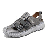 Top Grade Full Grain Genuine Leather Upper Breathable Handmade Summer Beach Sandals for Men