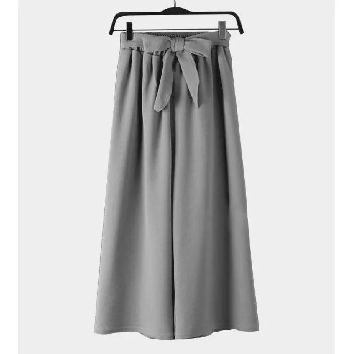 Elastic Waist Long Pants Laced Bow Made of Lacing Straight - Leg Trousers Classic Slacks - Zeprah