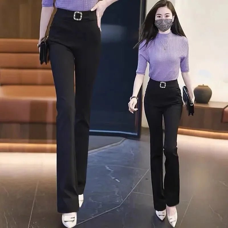 Elegant Harem Pants Casual Simple Suit Pants High - waisted Long Pants - Zeprah