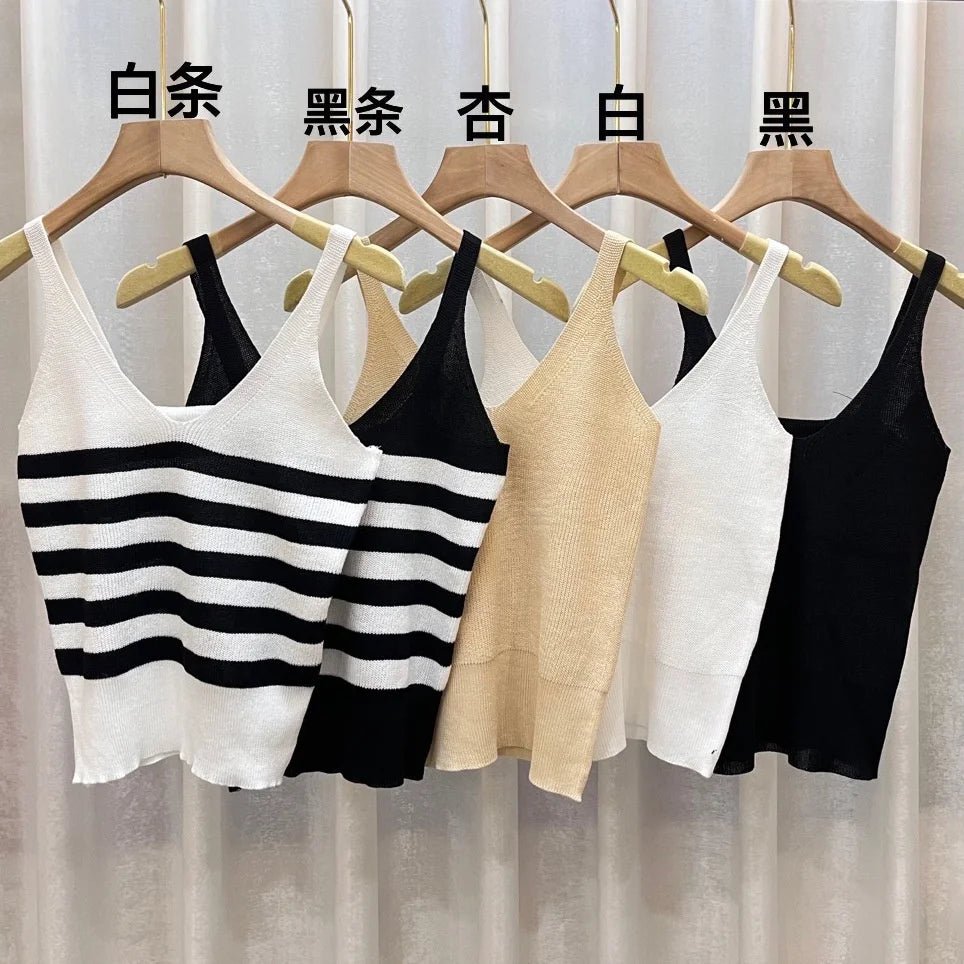 Elegant Women Tank Top Knitted Sleeveless Tops Popular Going Out Tops - Zeprah