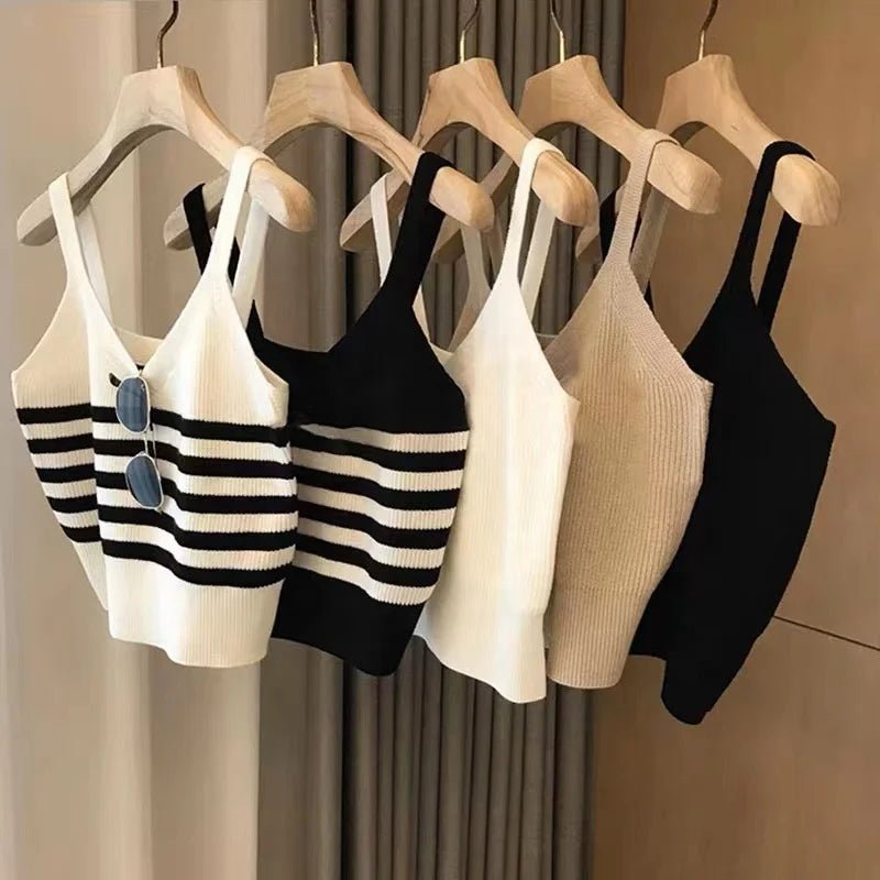 Elegant Women Tank Top Knitted Sleeveless Tops Popular Going Out Tops - Zeprah
