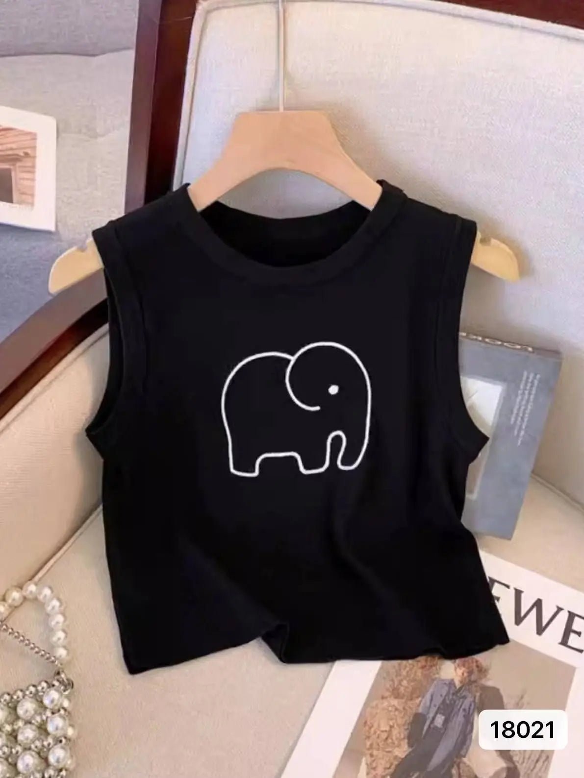 Elephant Knitted Hot Girl tank Femme Crop Top Women Camisole Unisex Knitted Vest - Zeprah
