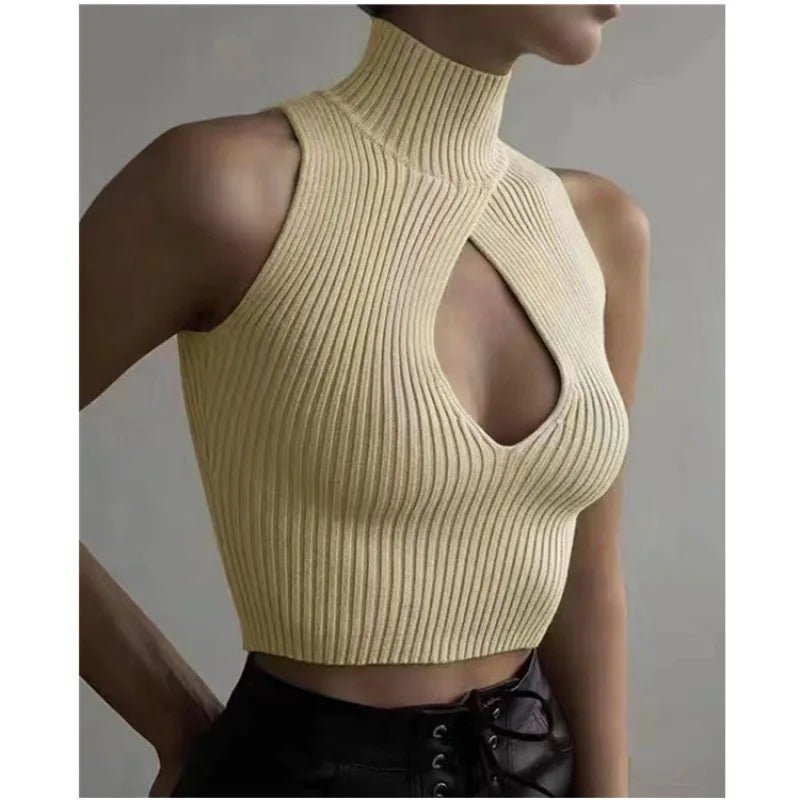 Europe US Sexy Club Hot Sale Women Camisole Hollow Design Tank Crop Top Beauty Breast Muscle Y2K Unisex Vest - Zeprah