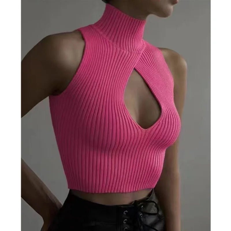Europe US Sexy Club Hot Sale Women Camisole Hollow Design Tank Crop Top Beauty Breast Muscle Y2K Unisex Vest - Zeprah
